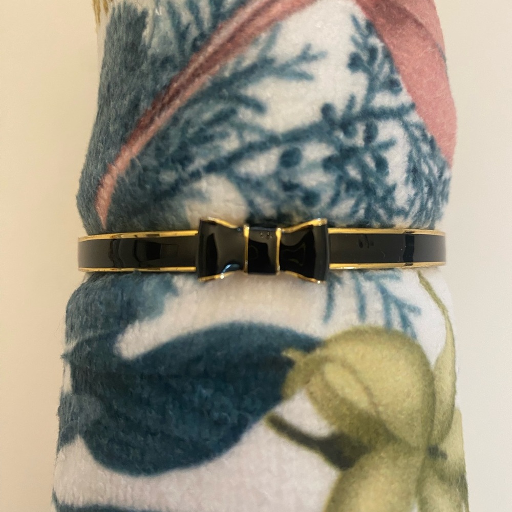 Kate Spade Black Enamel Mini Bow Bangle